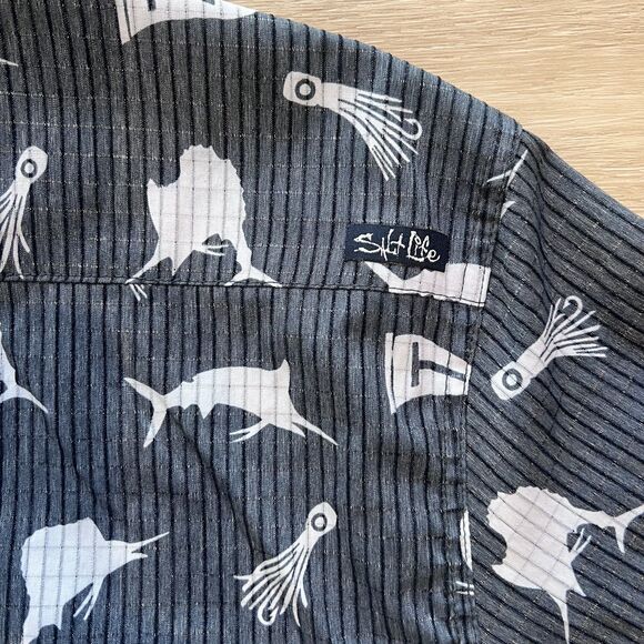 Salt Life Slam Stretch Printed Performance Fishing Shirt Men's-Size XL - Picture 4 of 6
